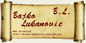 Bajko Lukanović vizit kartica